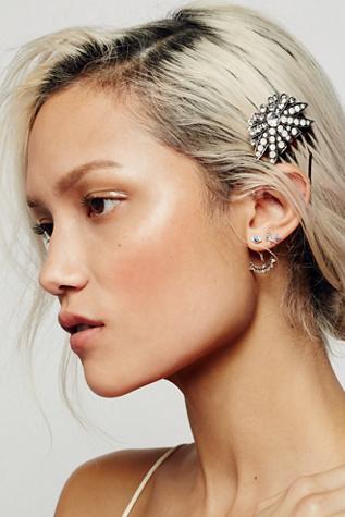 Free People Womens Jeweled Tort Hair Pick