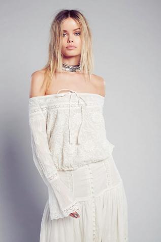 Free People Womens Astoria Peasant Blouse