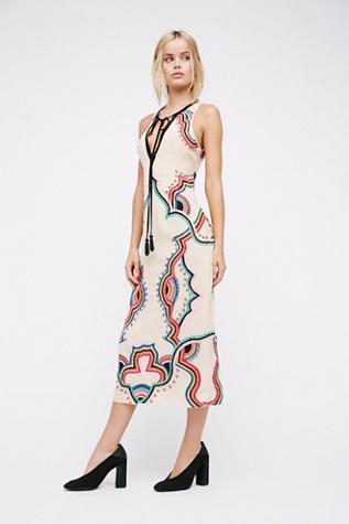 Free People Womens Far Out Embroidered Midi