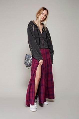Cp Shades X Free People Womens Marlowe Plaid Maxi