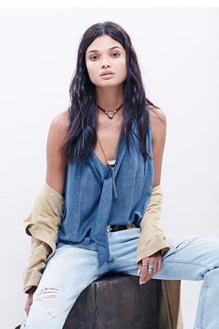 Free People Womens Sleeveless Tuck In Top