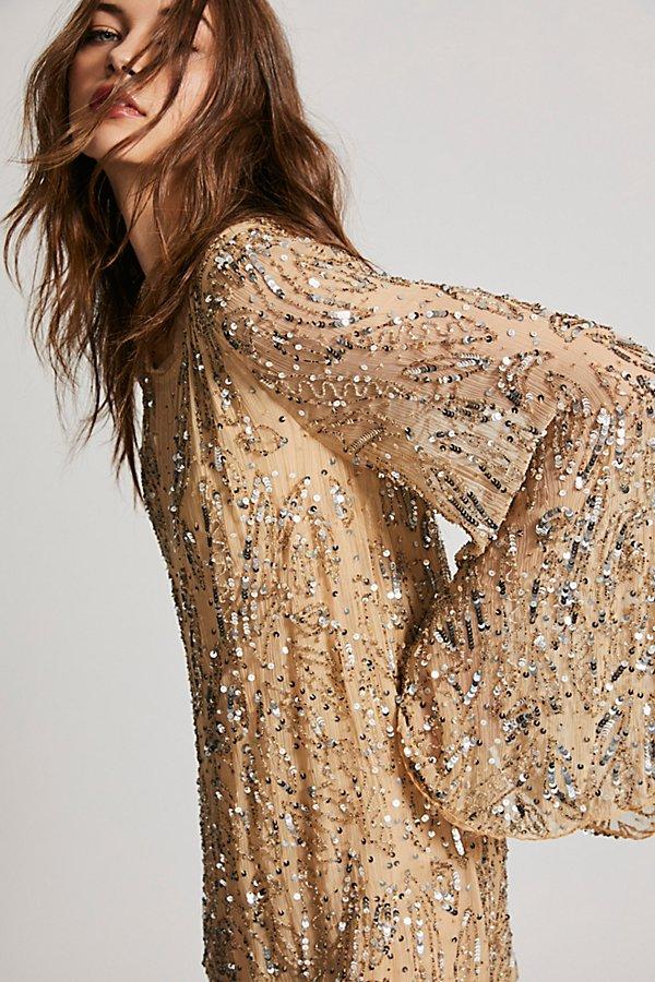 Sequin Sparkle Bow Mini Dress By Free People