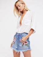 Wild Rose Embroidered Mini Skirt By Free People