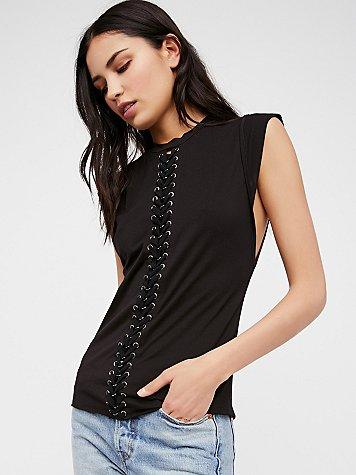 Sleeveless Lace Up Tee By Blank Nyc