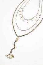 Free People Womens Stardust Tiered Necklace