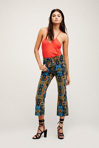 Free People Womens Retro Print Hr Flare