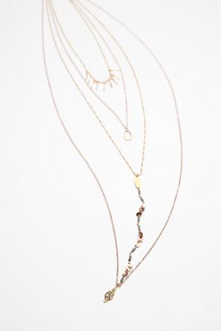 Free People Womens Exaggerated Waterfalls Necklace