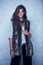Free People Womens Swagger Fur Vest