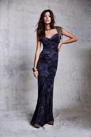 Cecilia De Bucourt Womens Shirred Tie Dye Gown