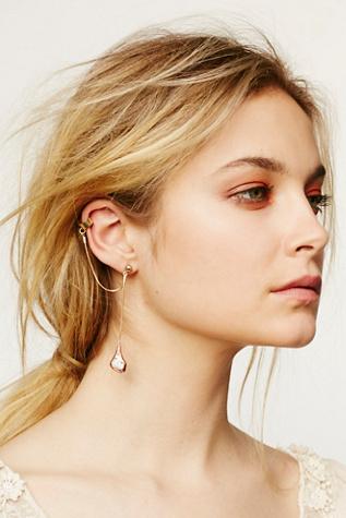 Bohobo Collective Womens Raw Opal Drop Ear Cuff