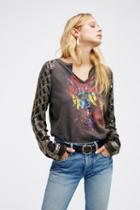 Free People Womens Taking Sides Sequin Tee