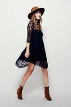 Free People Womens Floral Mesh Lace Dress