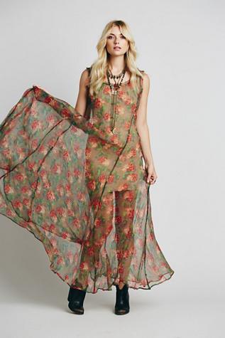 Mes Demoiselles Paris Womens Mes Demoiselles Floral Sheer Maxi