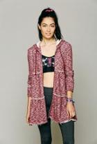 Free People Womens Tiered Trapeze Zip Sweatshirt