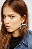 Raw Stone Crescent Hoops By Serefina At Free People