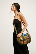 Free People Womens Washed Military Messenger