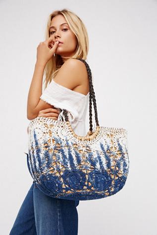 Indigo Dreams Straw Tote By Thaikila At Free People