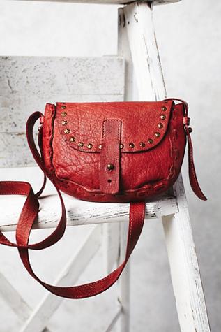 Free People Womens Mini Distressed Saddle Bag