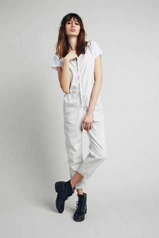 Free People Womens Shapeless Chambray One Piece