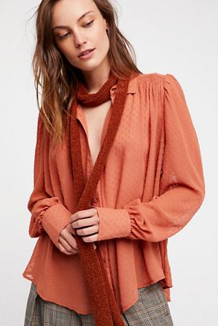 Shimmy In Chenille Skinny Scarf By Free People