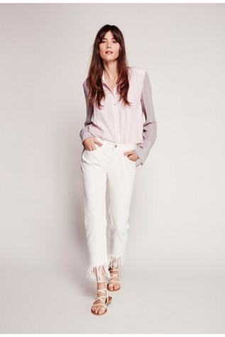 Free People Womens Fringe Cropped Jean