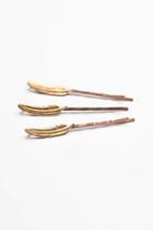 Free People Womens Feather Bobby Pin Set