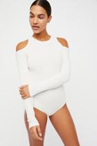 Grace Ribbed Cold Shoulder Bodysuit By Nytt At Free People