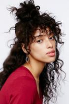 Luv Aj Womens Studded Marquise Hoops
