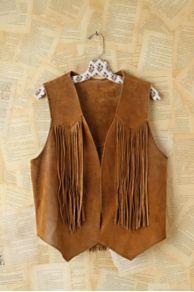Vintage Suede Fringe Vest At Free People