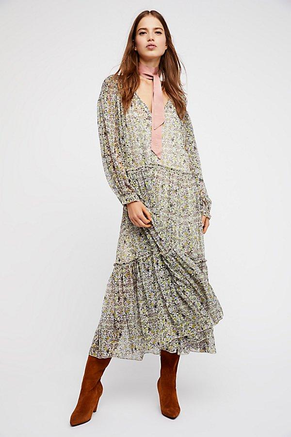 Smocked Shoulder Midi Dress By Free People