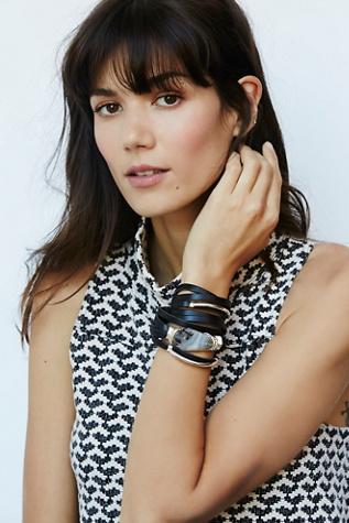 Taylor And Tessier Womens Baton Leather Wrap Cuff