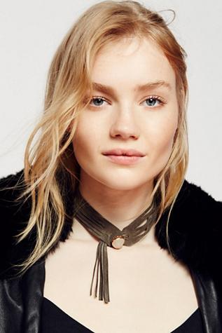 Free People Womens Stone Front Leather Choke