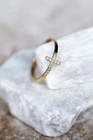 Zoe Chicco Womens Diamond Cross Ring