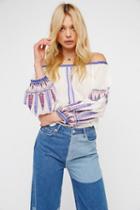 Free People Womens Dream On Embroidered Top
