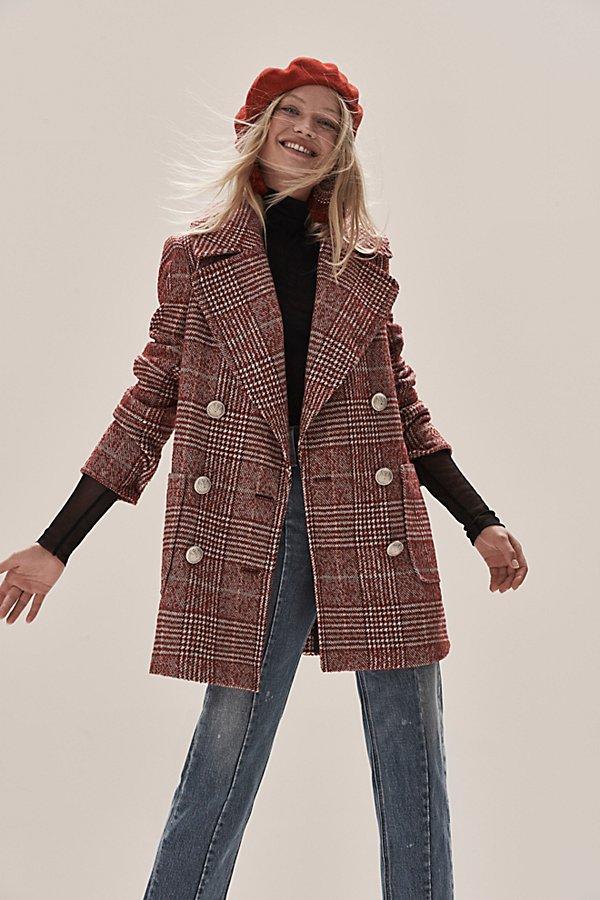 Naiomi Check Peacoat By Free People