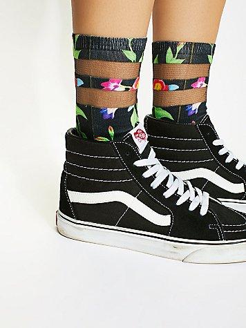 Sheer Dreamer Printed Sock By Living Royal At Free People