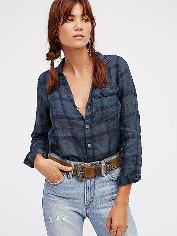 Cp Shades Plaid Linen Shirt