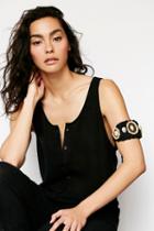 Free People Womens White Sands Crochet Armcu