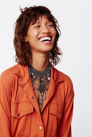 Free People Womens Mykonos Metal Collar