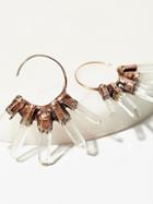 Icicle Raw Quartz Hoops By Bohobo Collective