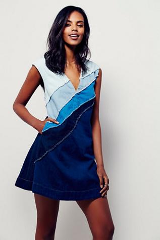 Free People Womens Denim Shift