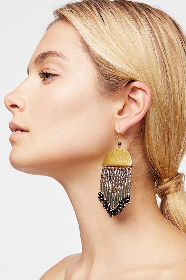 Metallic Horizon Beaded Earrings By Free People