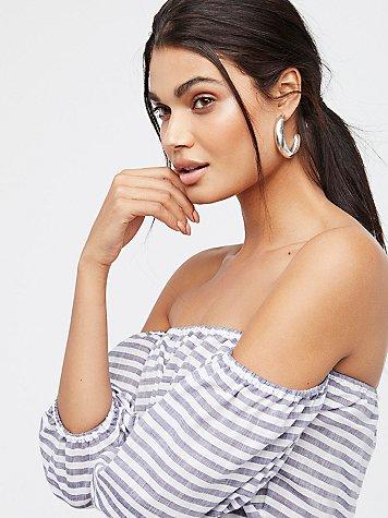 Crescent Sun Half Hoops By Free People