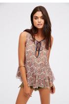 Free People Womens Touch The Sky Printed Tan