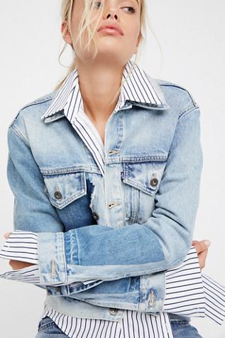 Boyfriend Patched Trucker Jacket By Levi's Made & Crafted At Free People