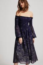 Foiled Smock Midi Dress By Free People