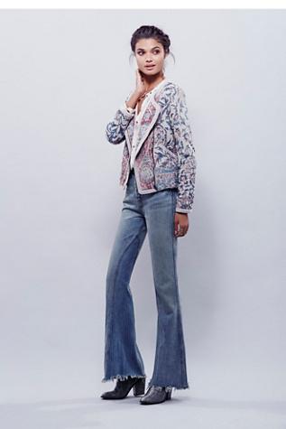 Free People Womens Baby's Alright Stitched Flare