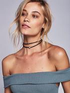 Free People Double Leather Short Choker