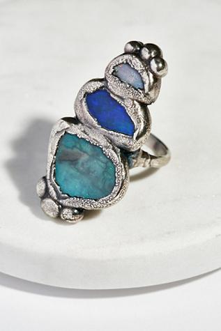 Bohobo Collective X Free People Womens Paradox Triple Opal Ring
