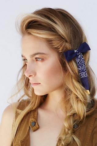 Free People Womens Bandana Bow Barrette